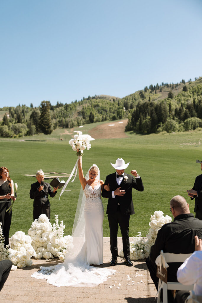 Bride and groom during their Montana wedding day.