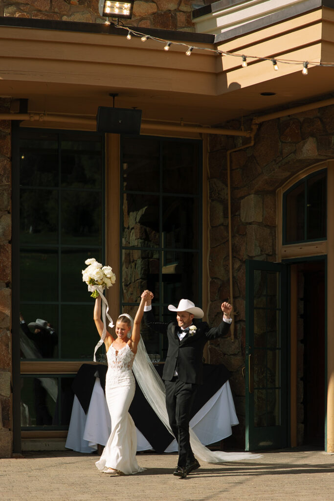 Bride and groom during their Montana wedding day.