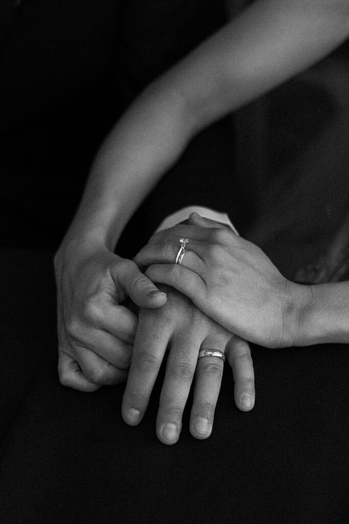 Bride and groom during their Montana wedding day.