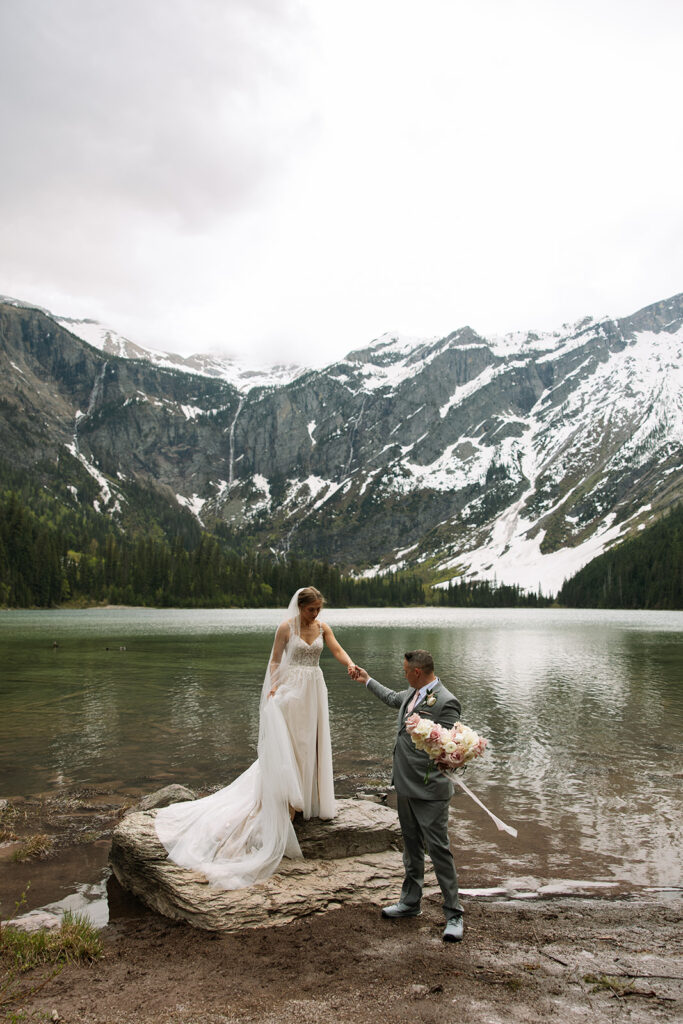 Scenic mountain views and peaceful hiking trail at Avalanche Lake
