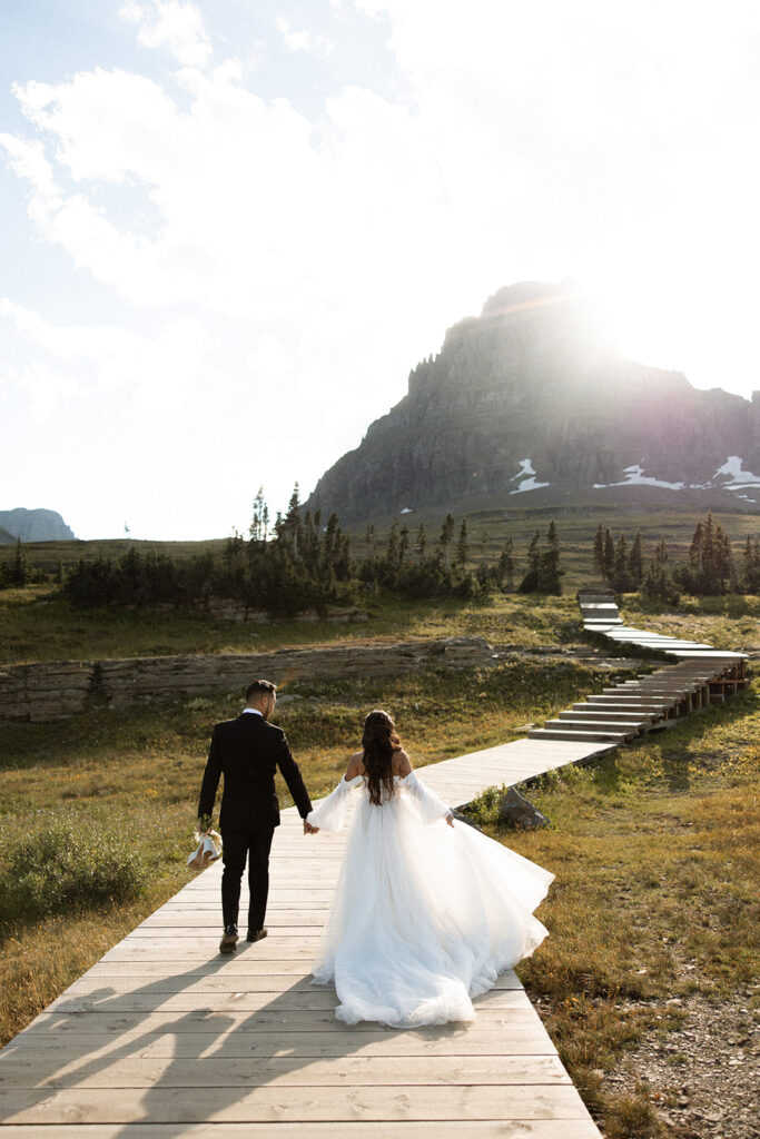 Couple during their Montana elopement in Glacier National Park
