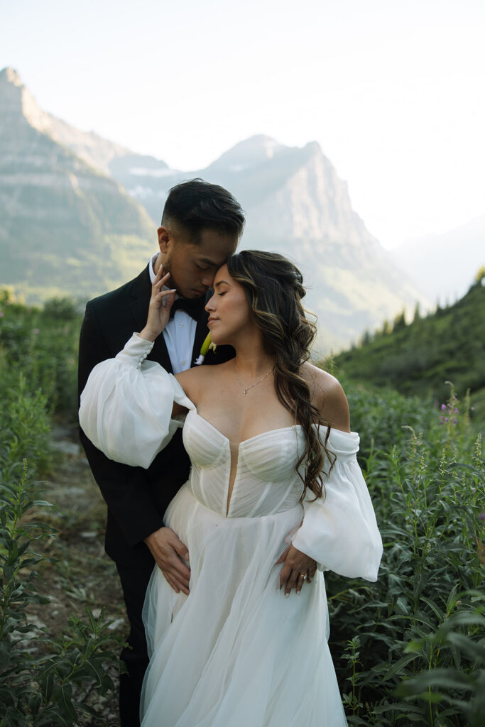 Wedding portraits taken in Glacier National Park
