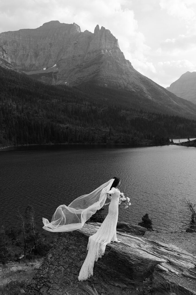 Wedding portraits taken in Glacier National Park
