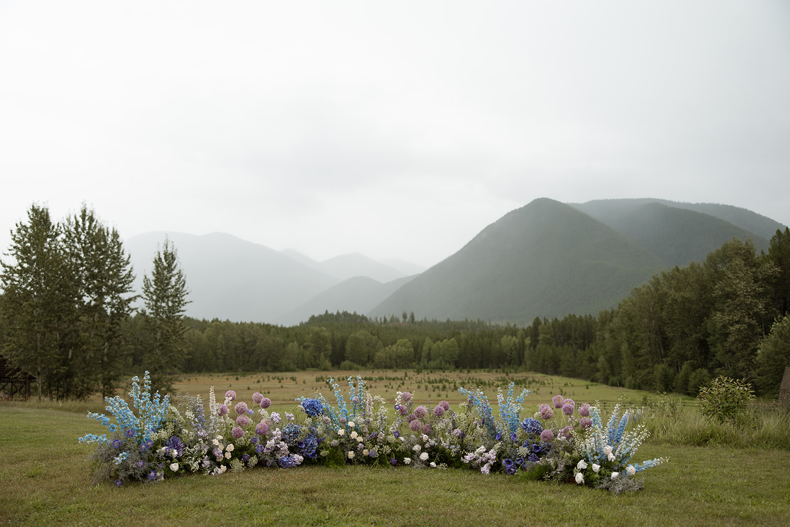 Scenic mountain backdrop at a Green Valley Ranch wedding ceremony