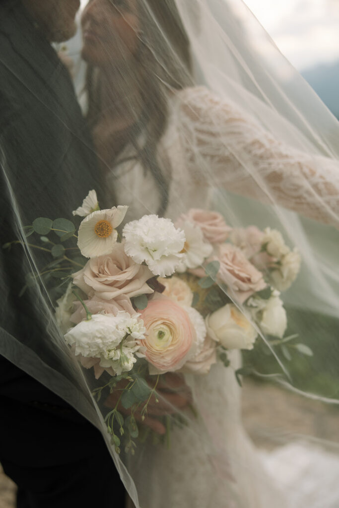 Scenic mountain backdrop for a Montana elopement ceremony