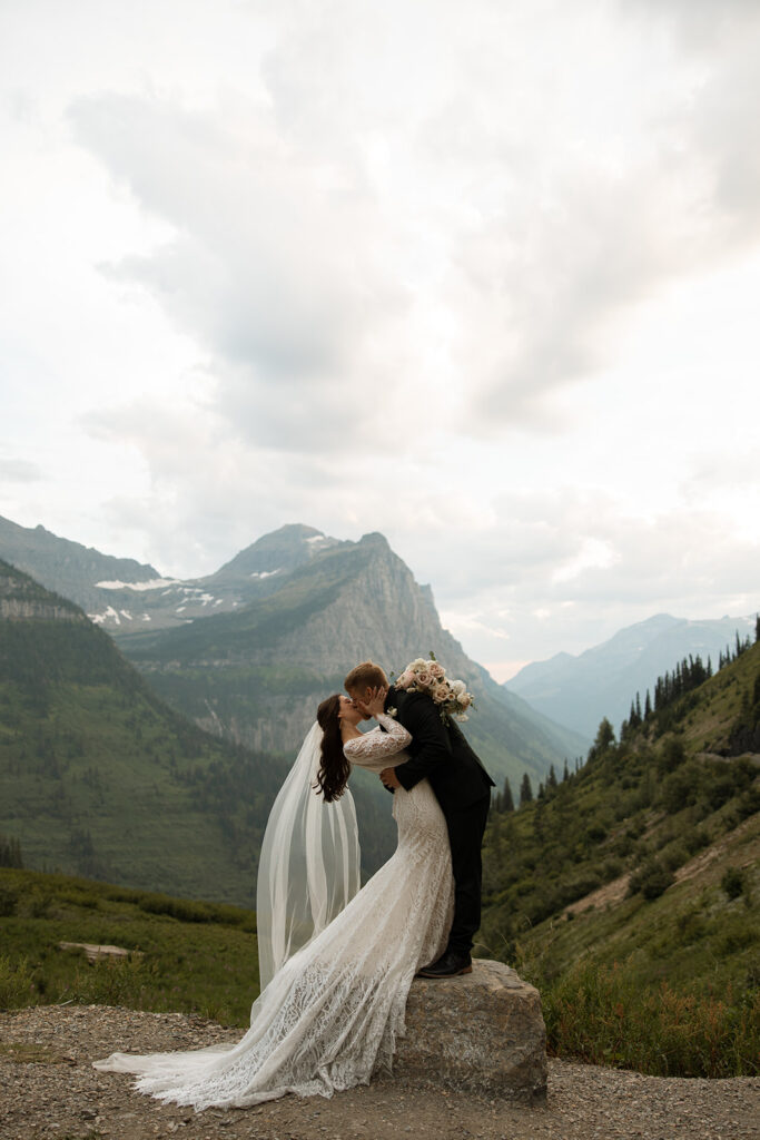 Couple during their Montana elopement in Glacier National Park

