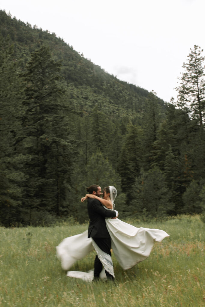 Candid wedding photo capturing joy and laughter on the big day