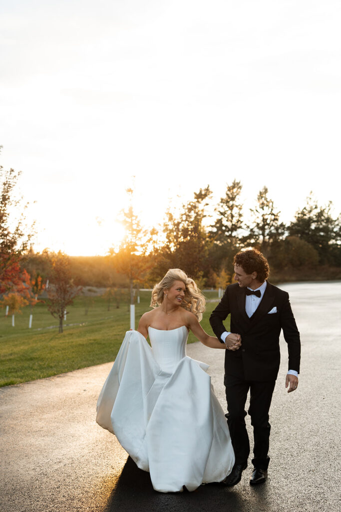 Bride and groom sharing a quiet moment surrounded by Montana mountain views.
