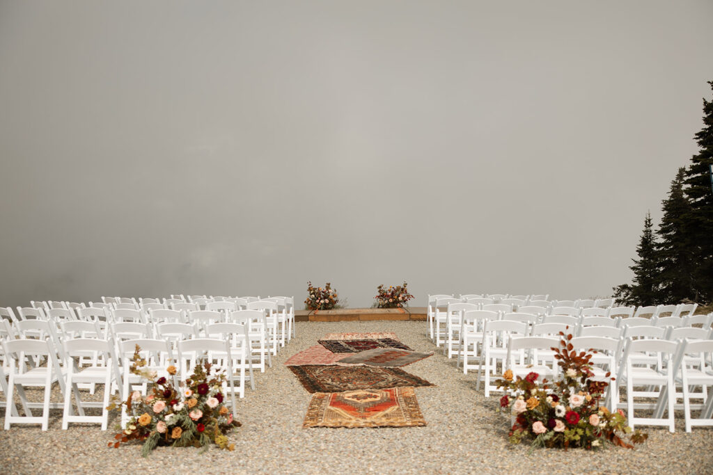 Intimate wedding ceremony with natural outdoor backdrop in Montana