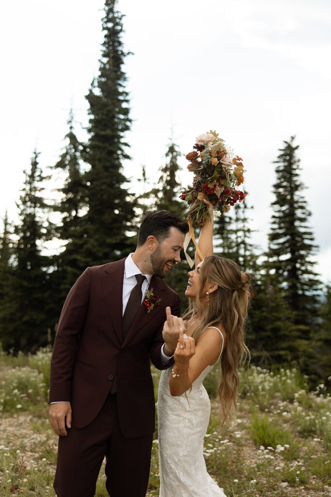 Candid wedding photo capturing joy and laughter on the big day