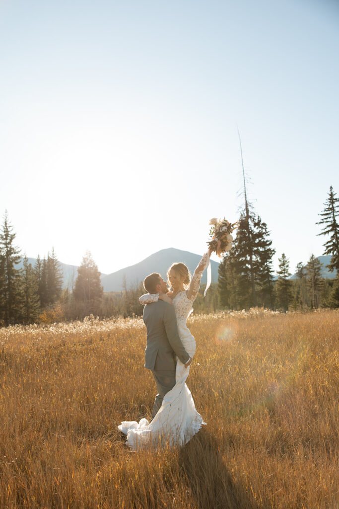 bowman lake in montana elopement