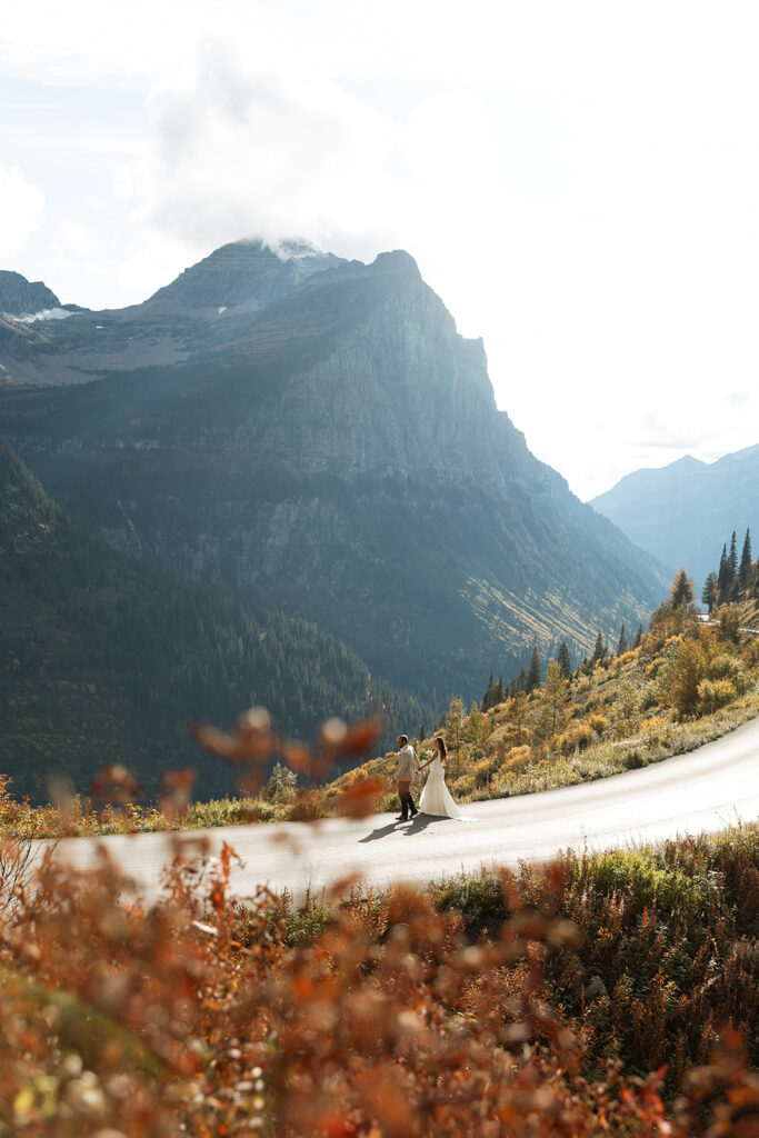 Couple during their adventurous wedding day